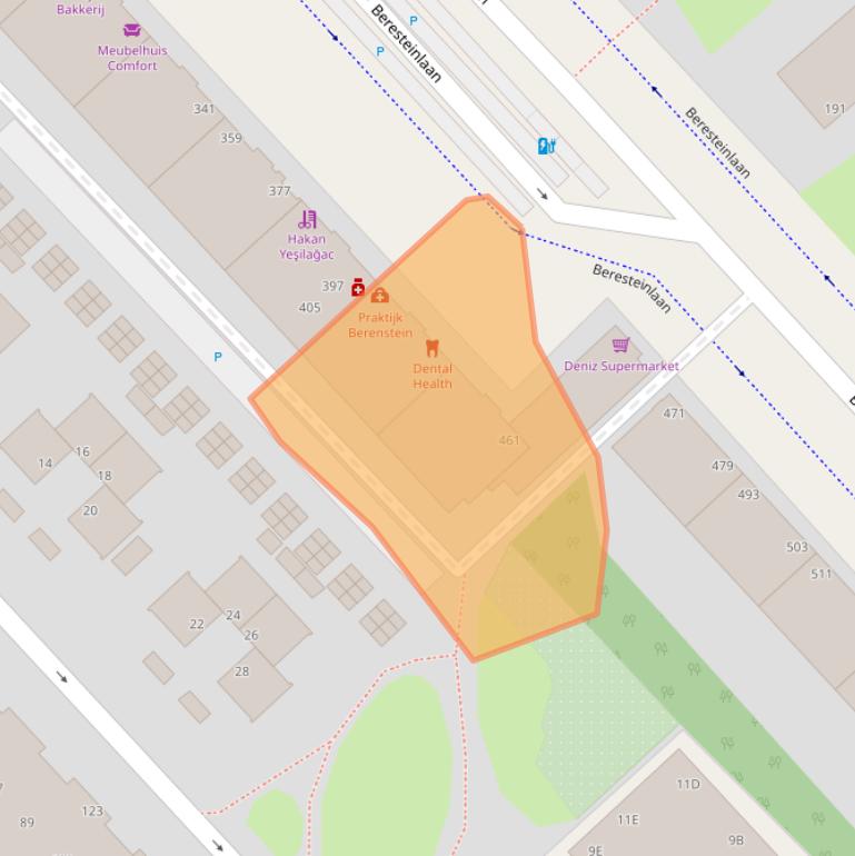 Kaart van postcodegebied 2542JL.
