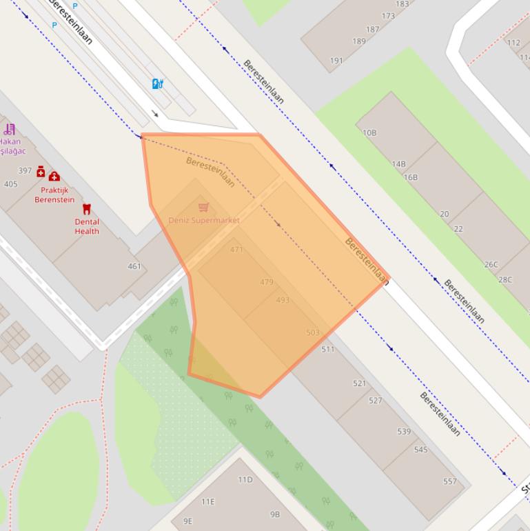 Kaart van postcodegebied 2542JM.