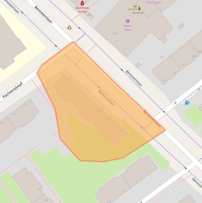 Kaart van postcodegebied 2542JS.