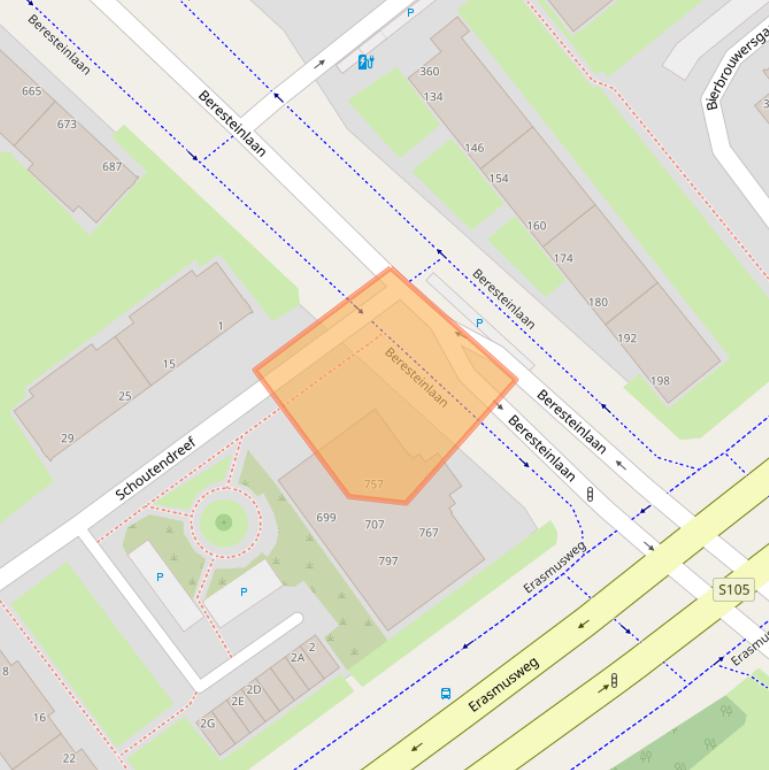 Kaart van postcodegebied 2542JV.