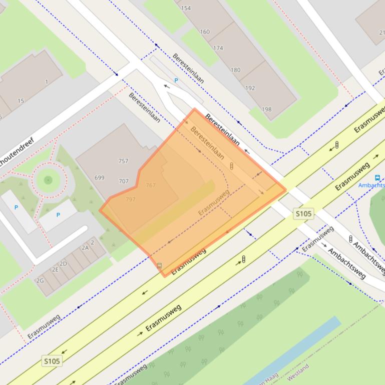 Kaart van postcodegebied 2542JW.