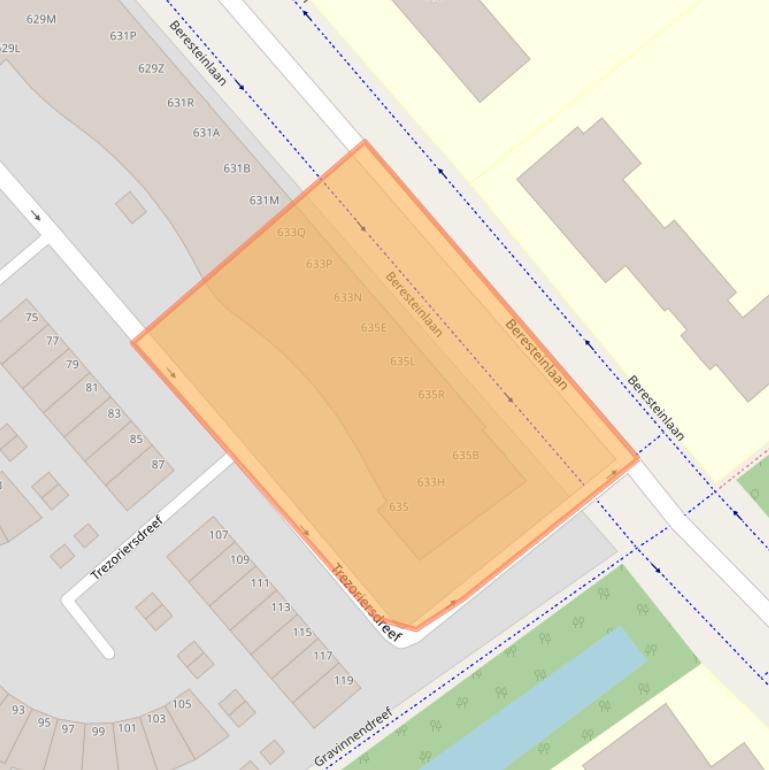 Kaart van postcodegebied 2542JX.