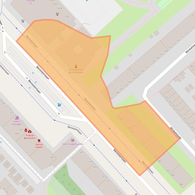 Kaart van postcodegebied 2542KA.