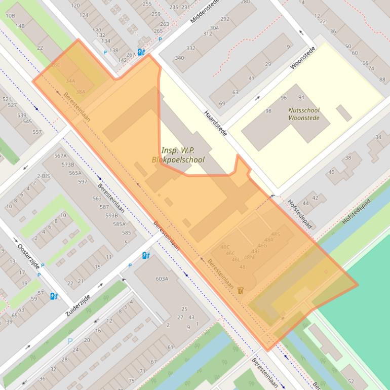 Kaart van postcodegebied 2542KB.