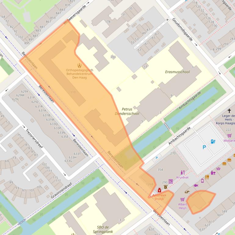 Kaart van postcodegebied 2542KD.