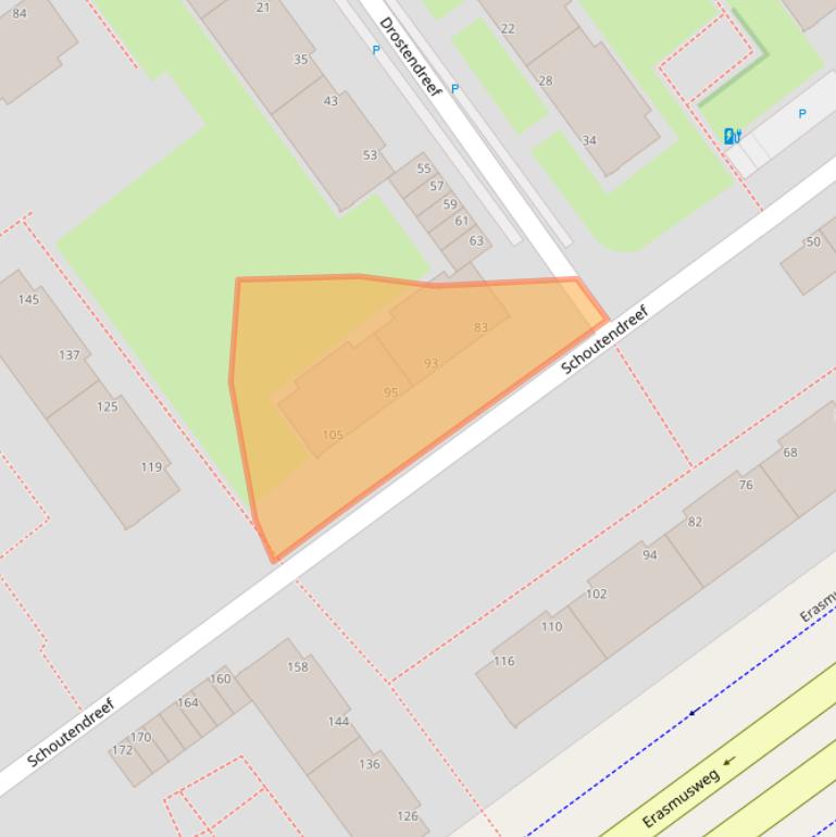 Kaart van postcodegebied 2542LC.