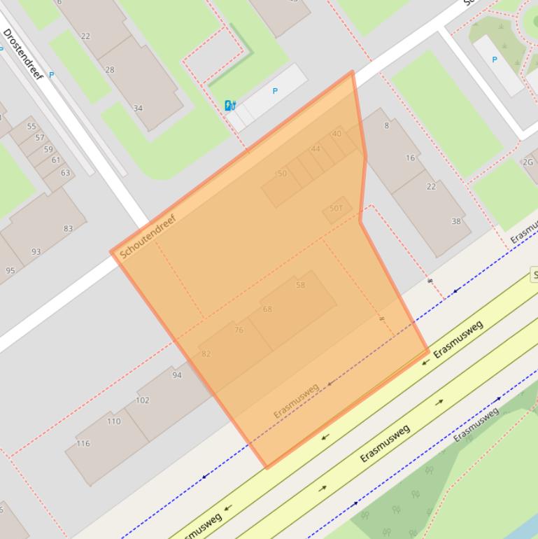 Kaart van postcodegebied 2542LN.