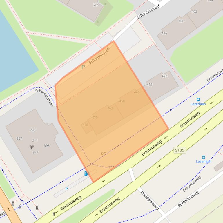 Kaart van postcodegebied 2542LZ.