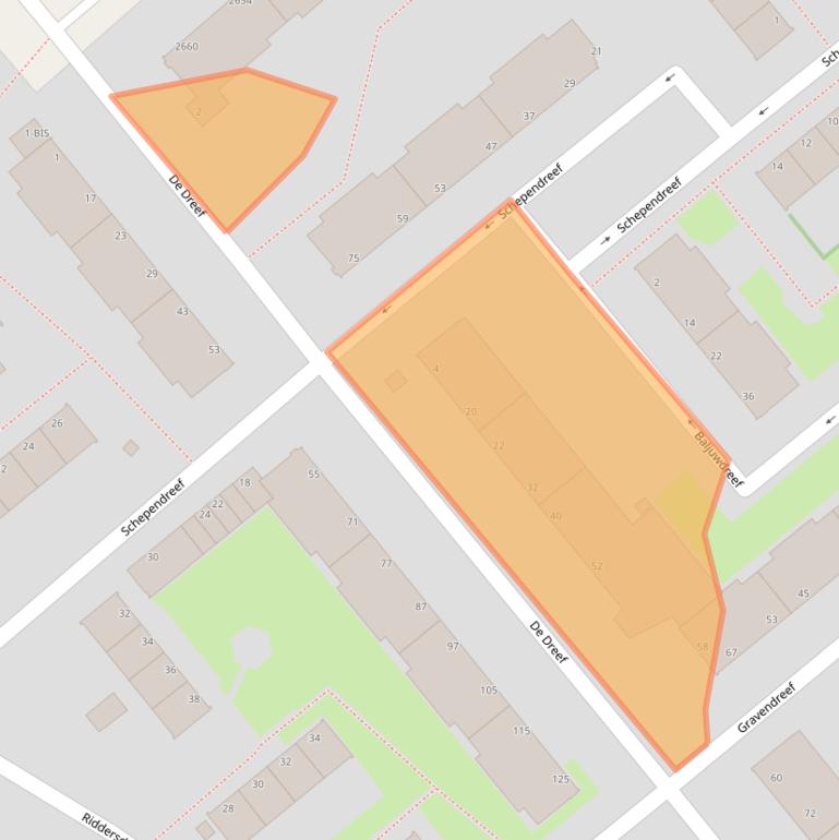 Kaart van postcodegebied 2542NJ.