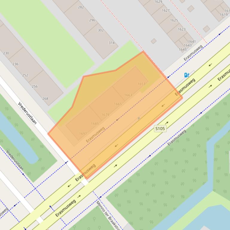 Kaart van postcodegebied 2542PE.