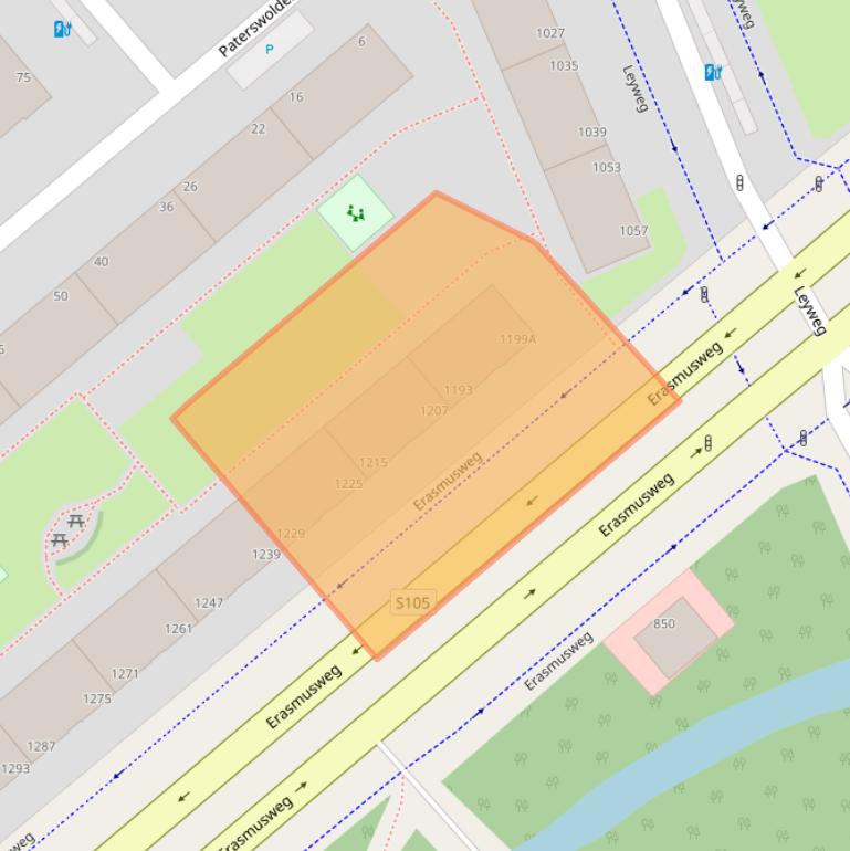 Kaart van postcodegebied 2542RA.