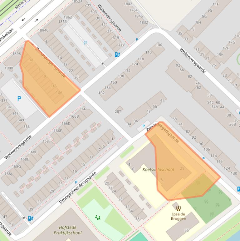 Kaart van postcodegebied 2542TC.