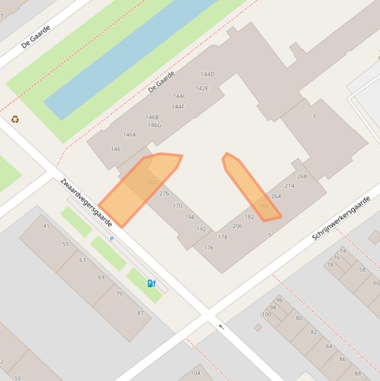 Kaart van postcodegebied 2542TK.