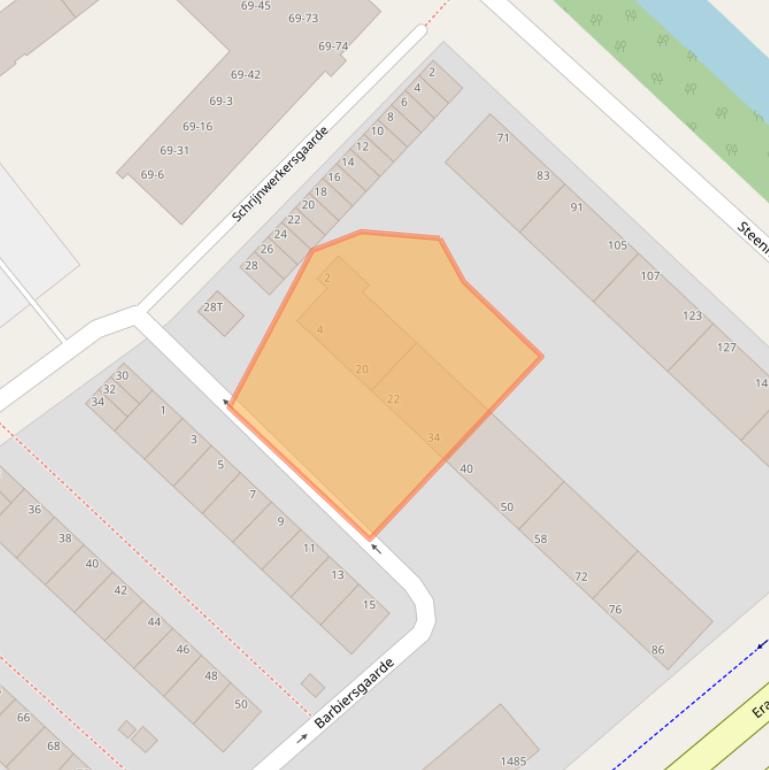 Kaart van postcodegebied 2542TM.