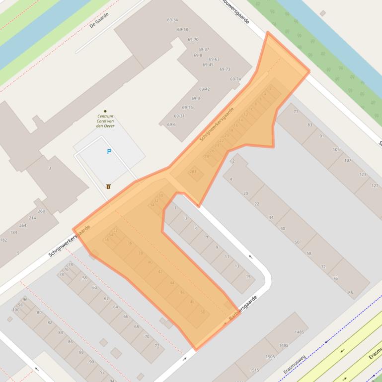 Kaart van postcodegebied 2542TS.