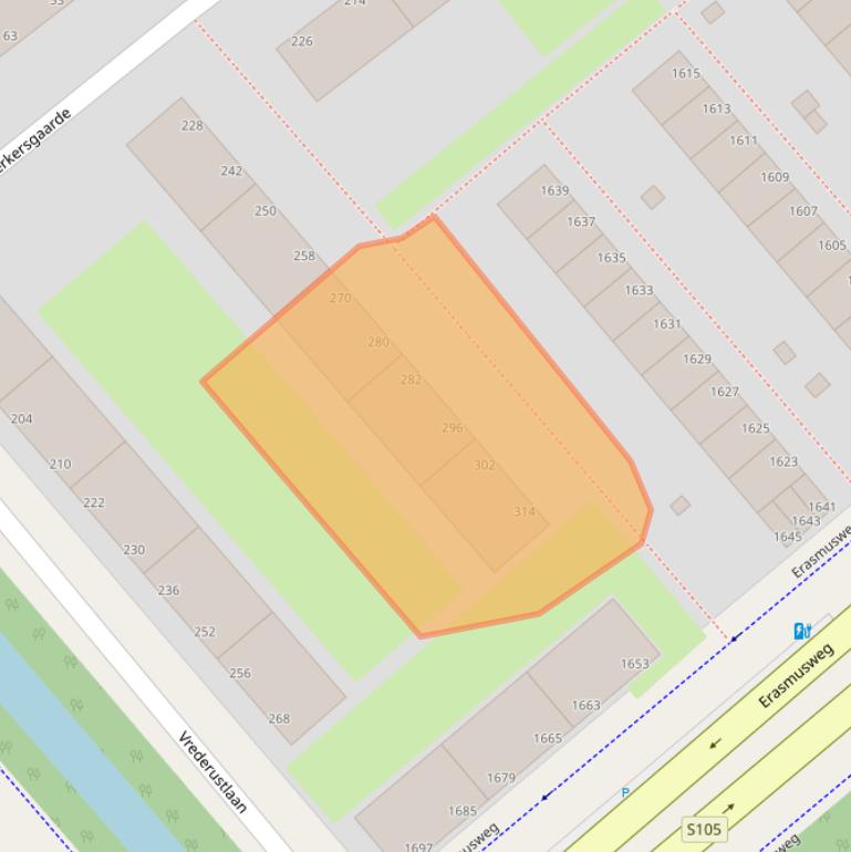 Kaart van postcodegebied 2542TZ.