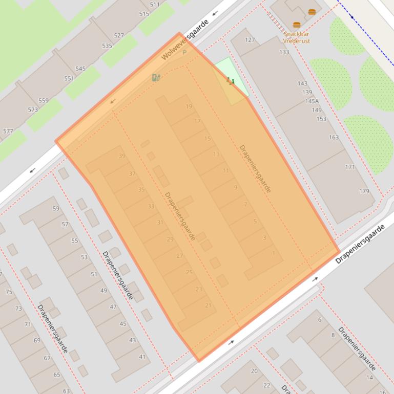 Kaart van postcodegebied 2542VK.