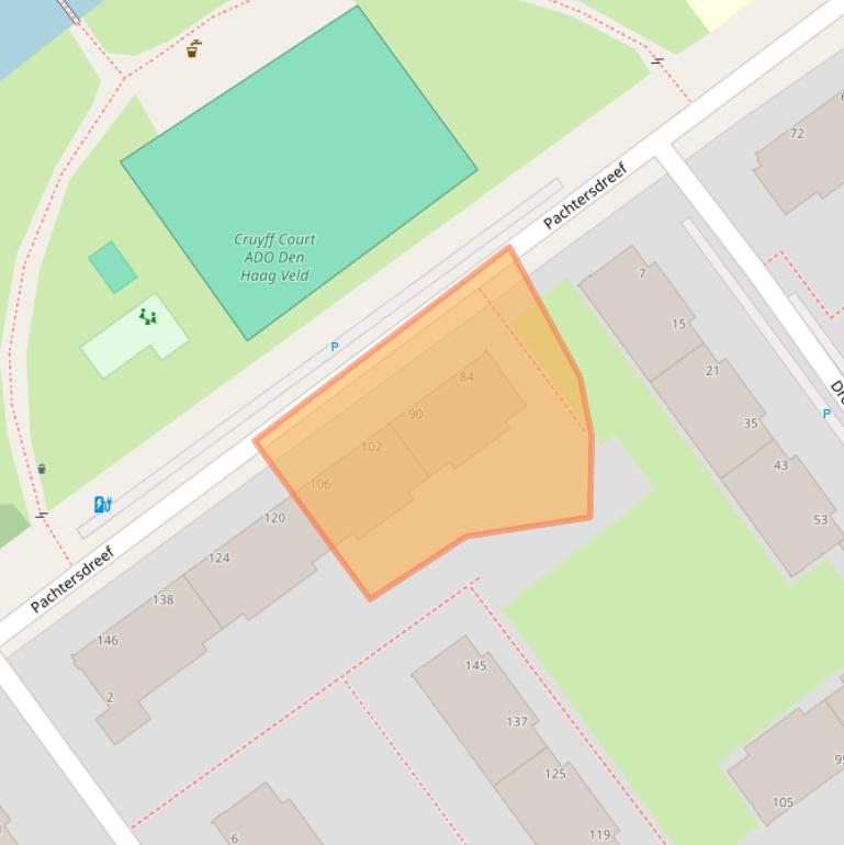 Kaart van postcodegebied 2542XK.