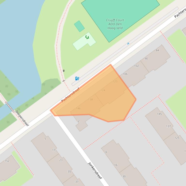 Kaart van postcodegebied 2542XL.