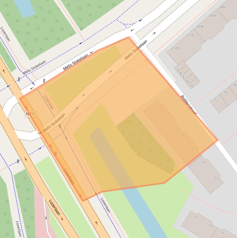 Kaart van postcodegebied 2542XP.