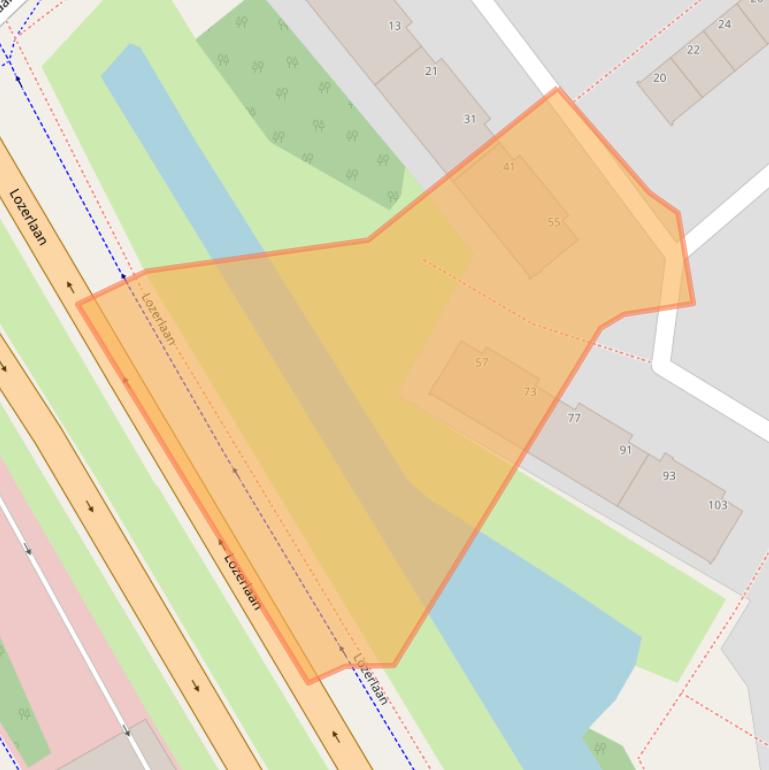 Kaart van postcodegebied 2542XR.