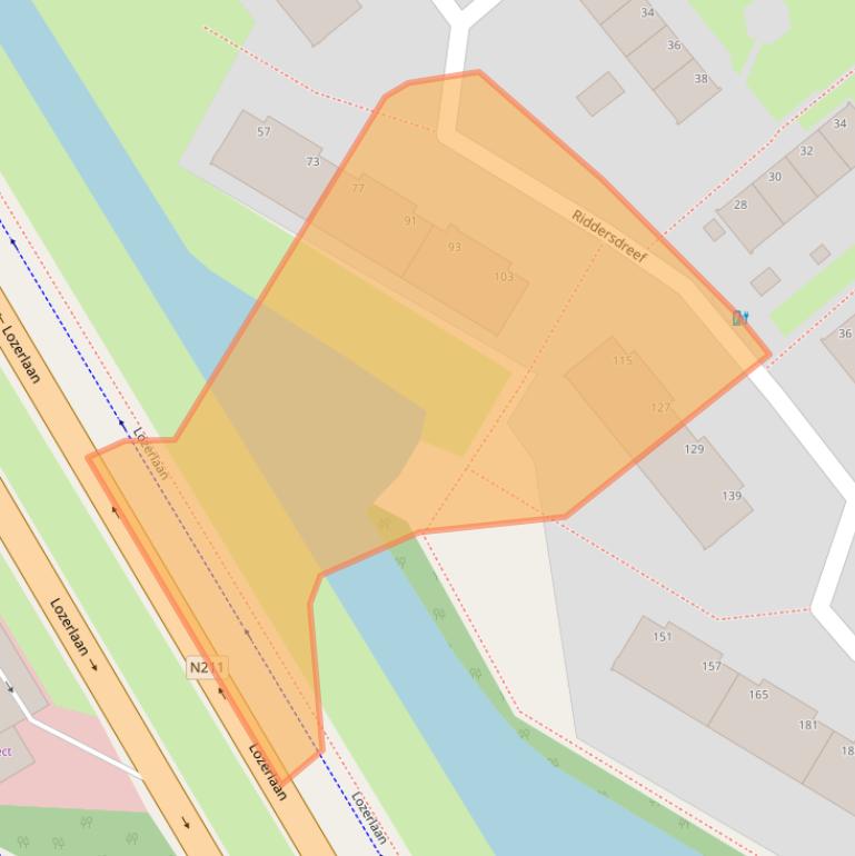 Kaart van postcodegebied 2542XS.