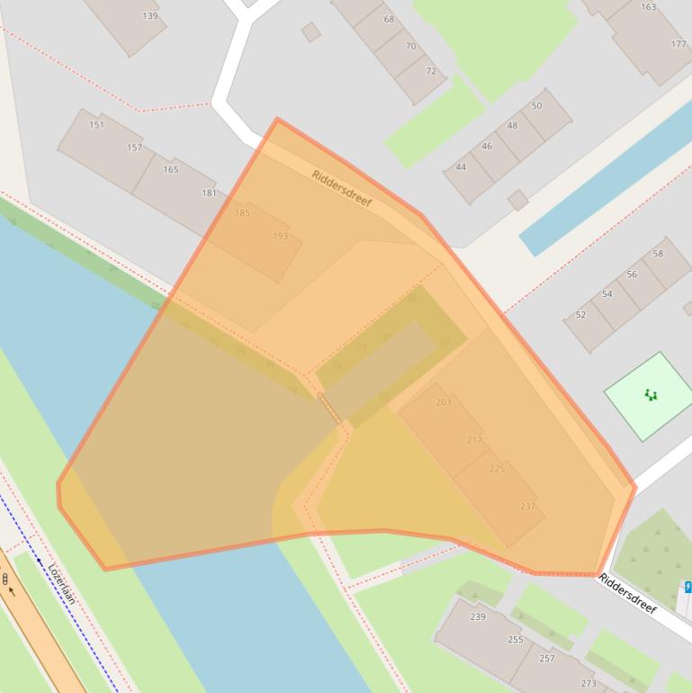 Kaart van postcodegebied 2542XV.