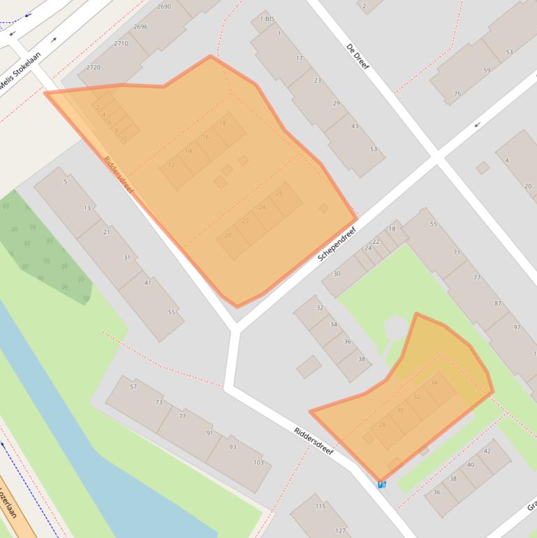 Kaart van postcodegebied 2542XX.