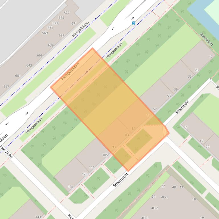 Kaart van postcodegebied 2543AB.