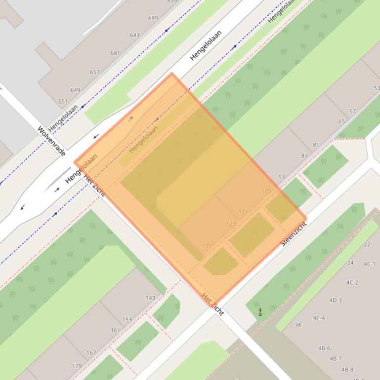 Kaart van postcodegebied 2543AC.