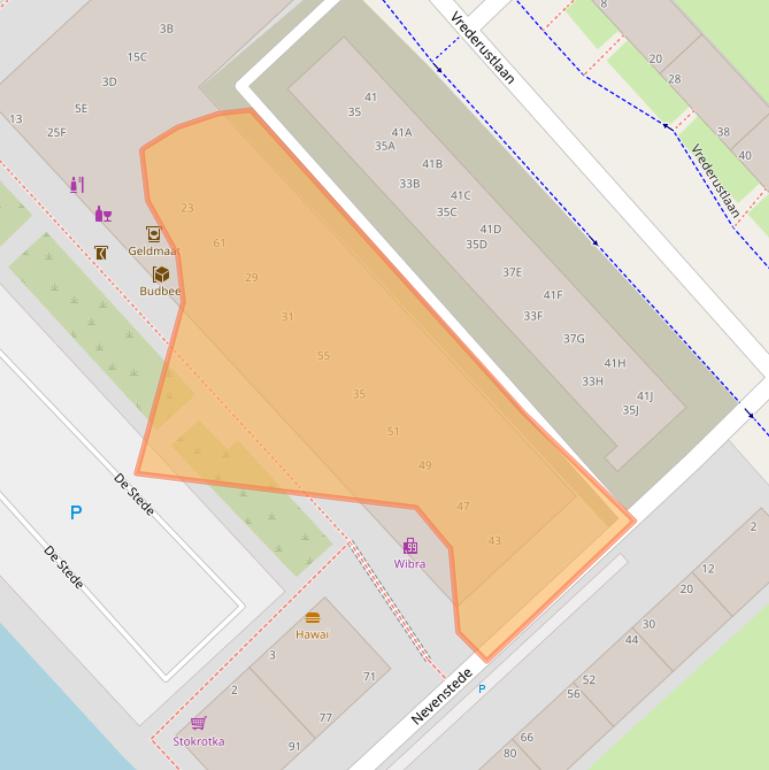 Kaart van postcodegebied 2543BA.