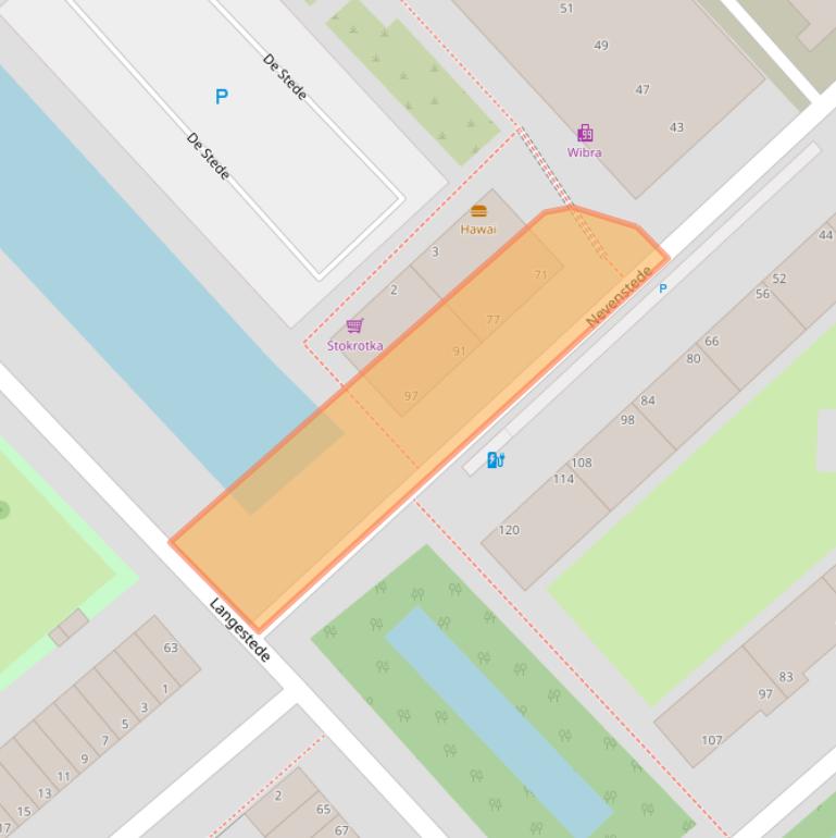 Kaart van postcodegebied 2543BB.