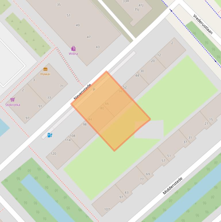 Kaart van postcodegebied 2543BD.