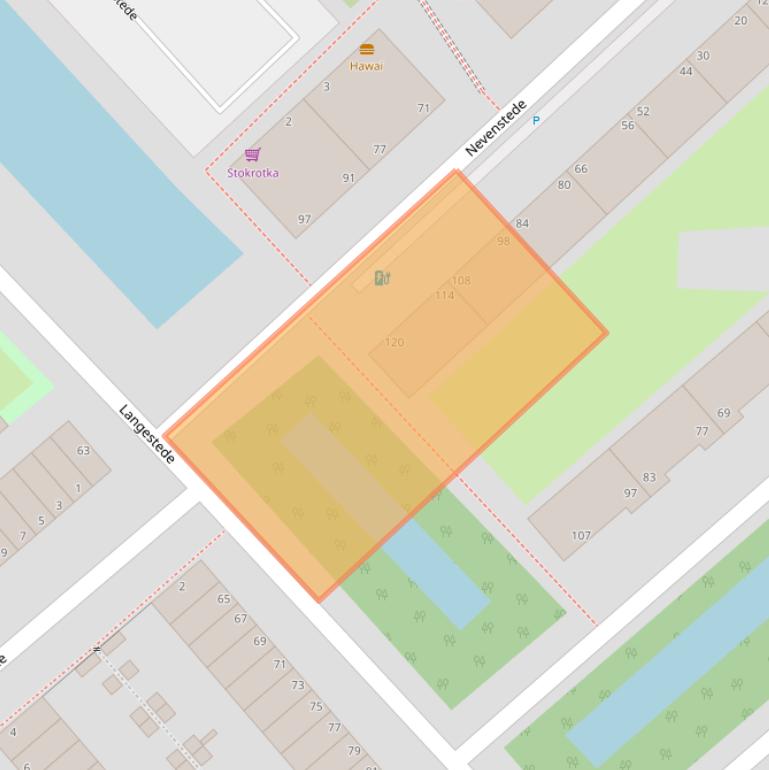 Kaart van postcodegebied 2543BE.