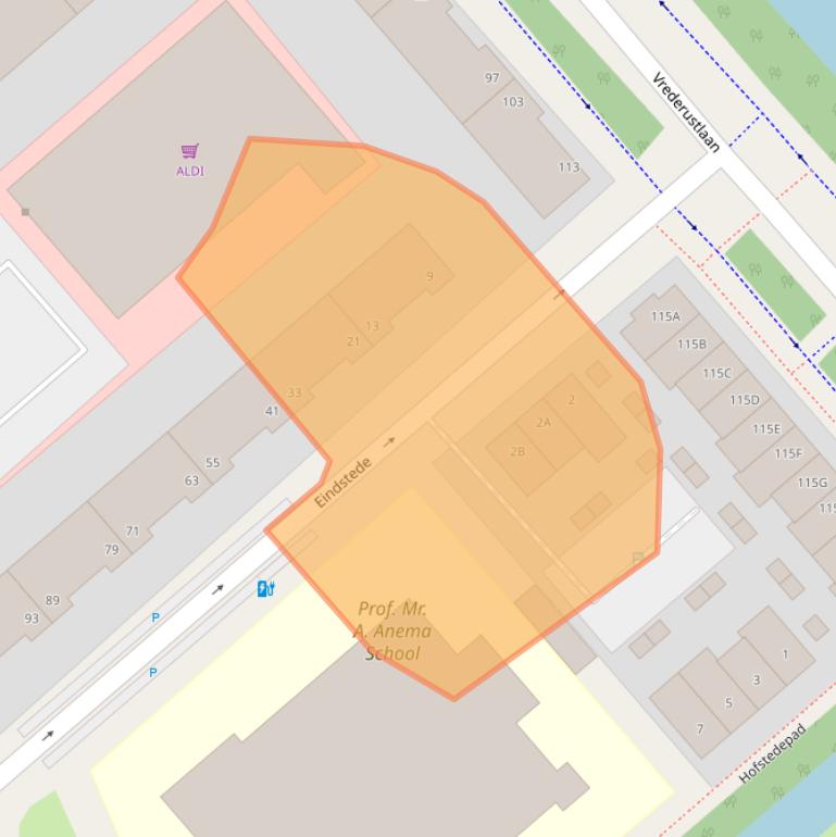 Kaart van postcodegebied 2543BH.