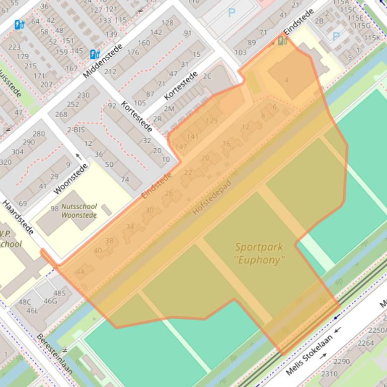 Kaart van postcodegebied 2543BL.