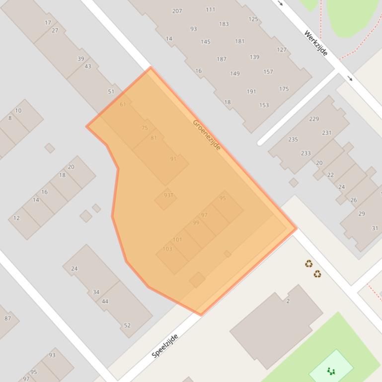 Kaart van postcodegebied 2543CC.