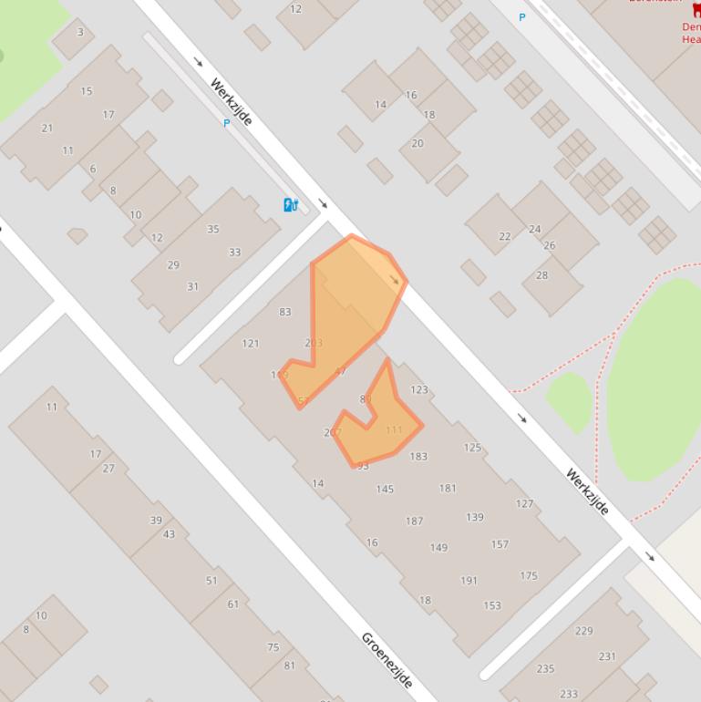 Kaart van postcodegebied 2543CW.