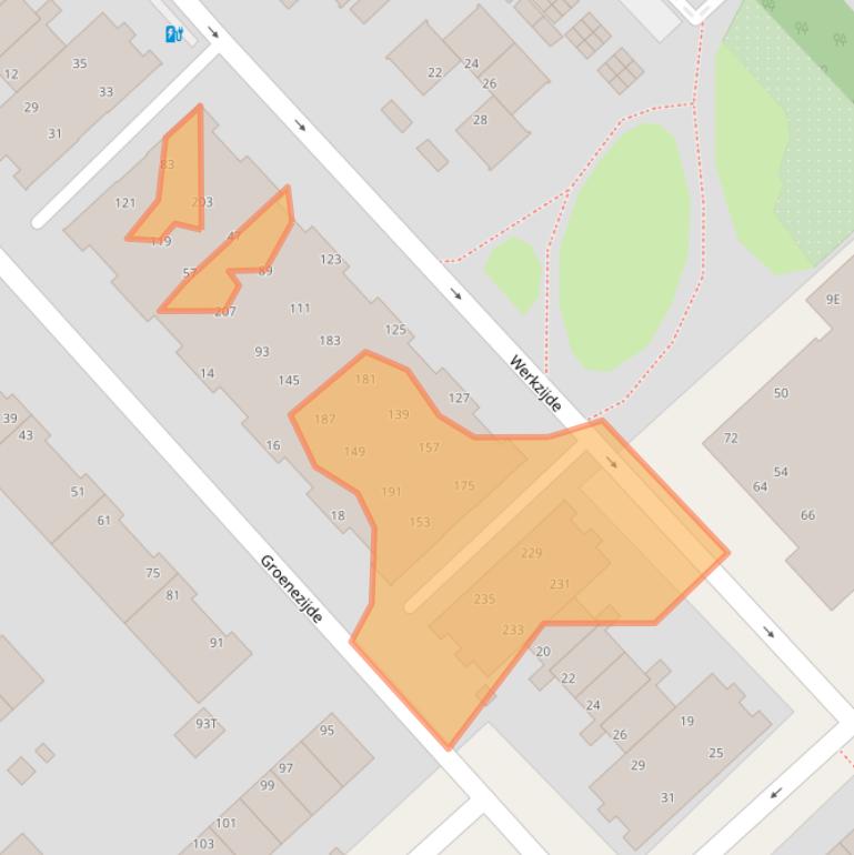 Kaart van postcodegebied 2543CZ.