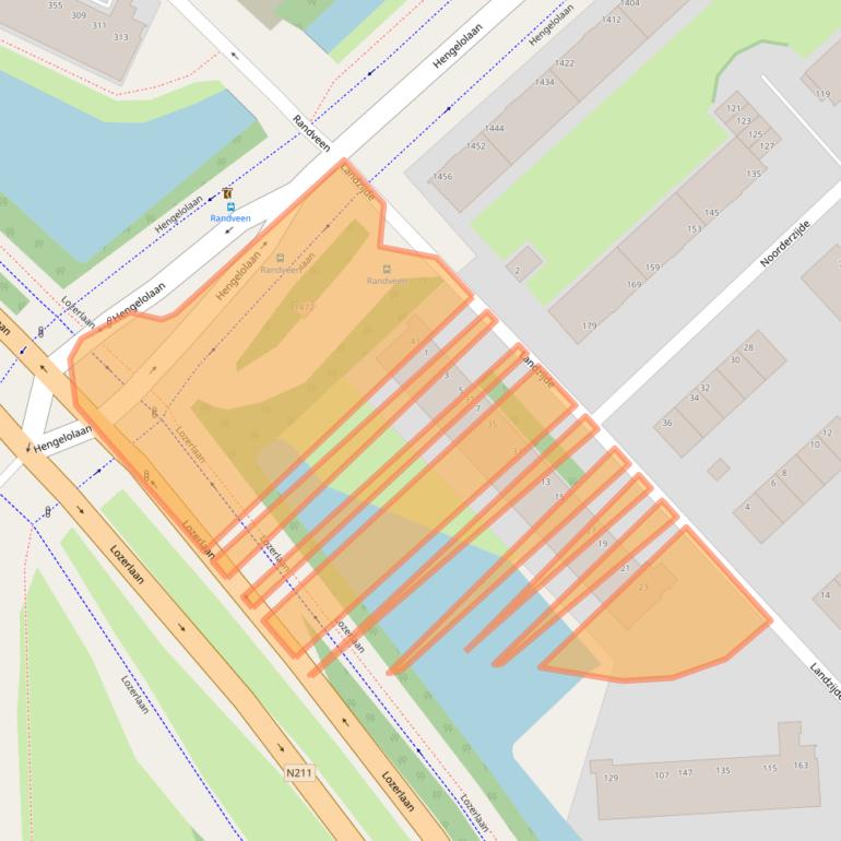Kaart van postcodegebied 2543EB.