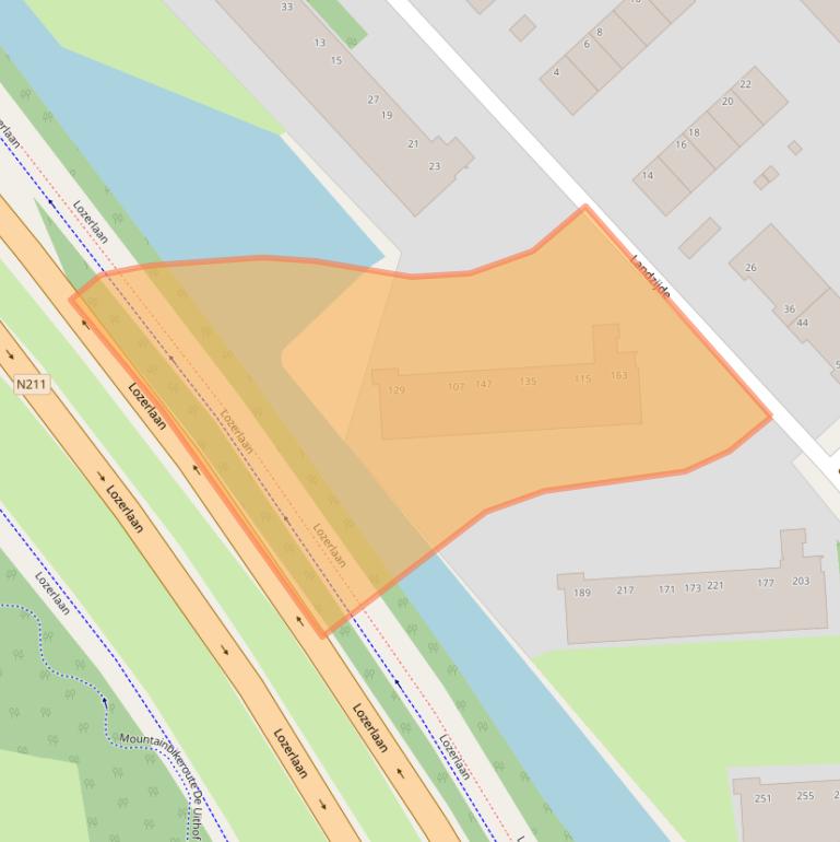 Kaart van postcodegebied 2543EC.