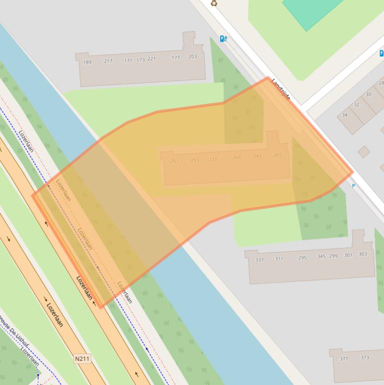 Kaart van postcodegebied 2543EE.