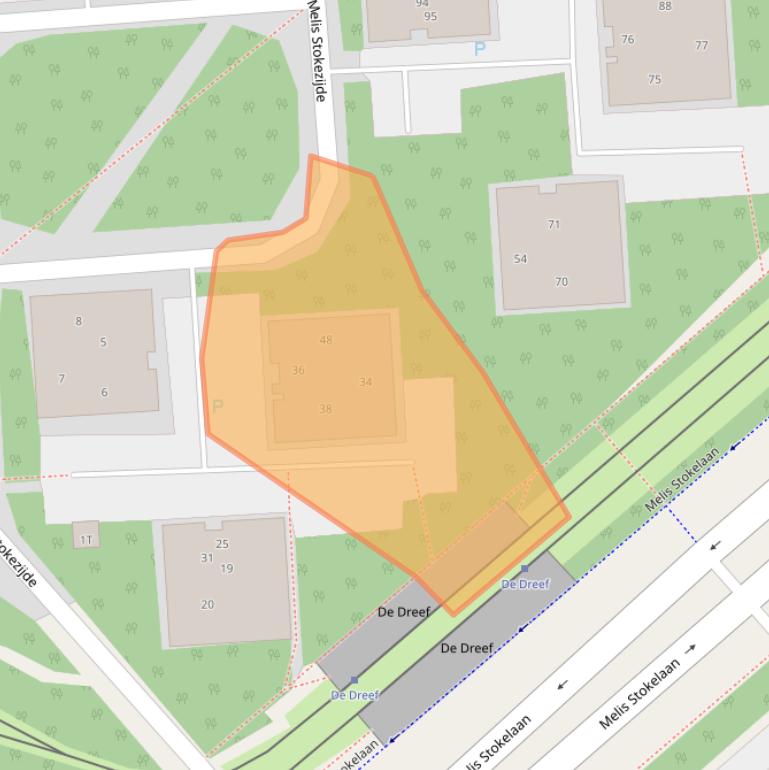 Kaart van postcodegebied 2543GC.