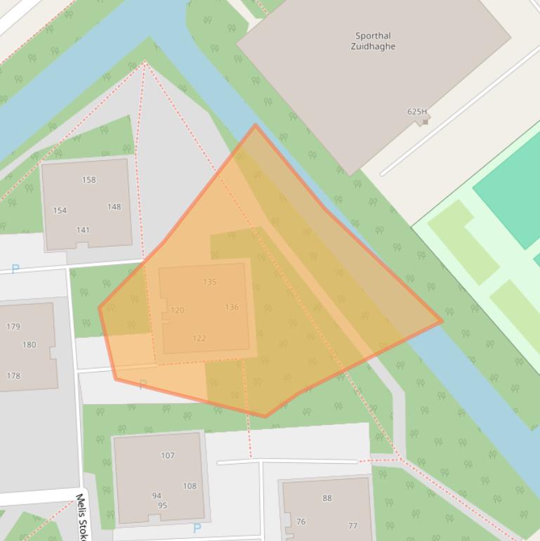 Kaart van postcodegebied 2543GH.