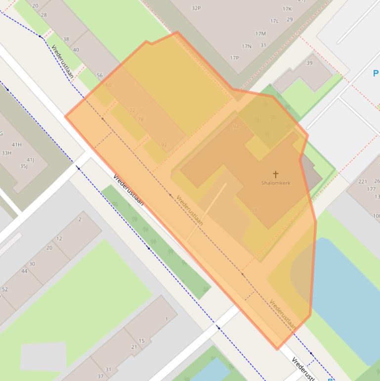 Kaart van postcodegebied 2543ST.