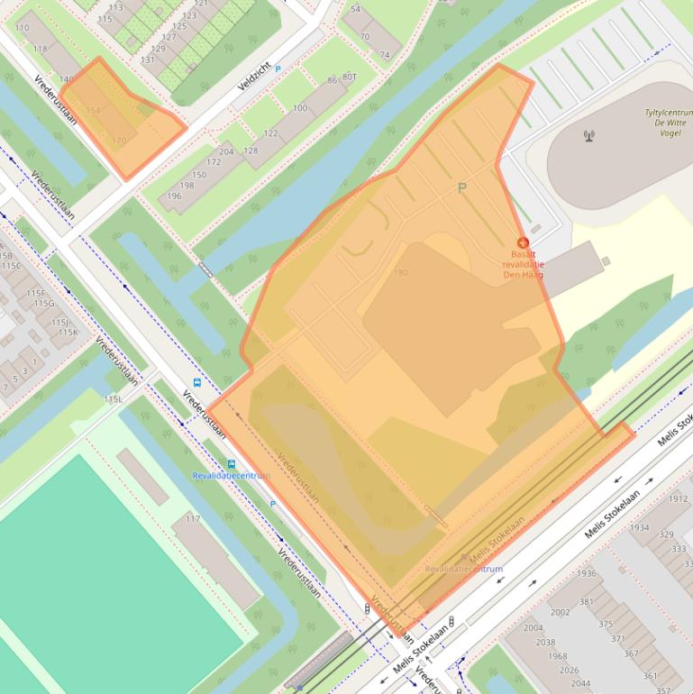 Kaart van postcodegebied 2543SW.