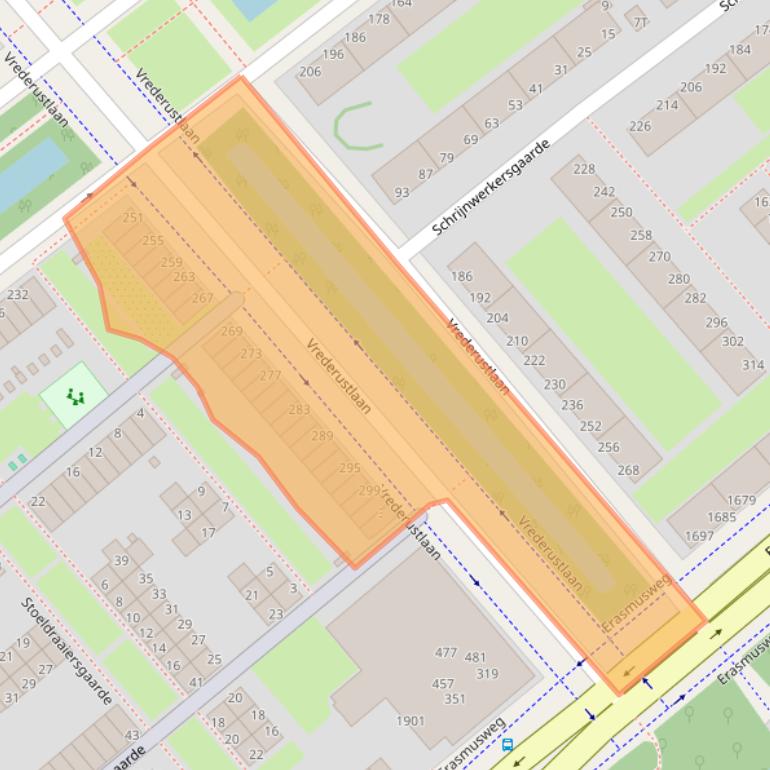 Kaart van postcodegebied 2543TB.