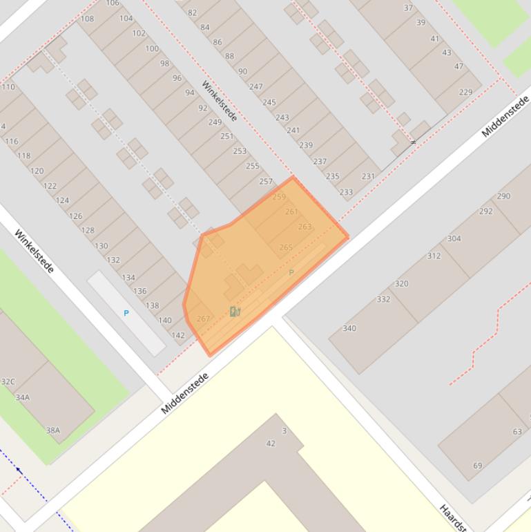 Kaart van postcodegebied 2543TL.