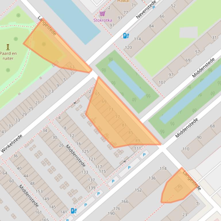 Kaart van postcodegebied 2543VE.