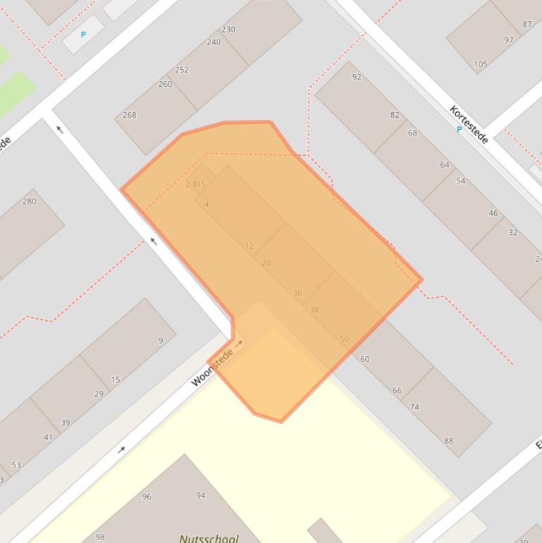 Kaart van postcodegebied 2543VP.